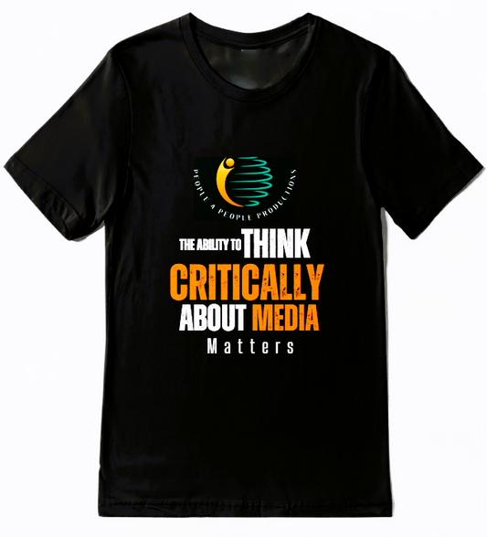 Think Critical About Media Matters In Orange T-Shirt